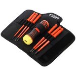 808061, Phillips; Slotted Interchangeable Insulated Screwdriver Set, 7-Piece