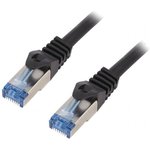 CQ3043S, Patch cord; S/FTP; 6a; stranded; Cu; LSZH; black; 1.5m; 27AWG