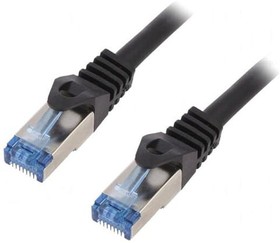 Фото 1/2 CQ3043S, Patch cord; S/FTP; 6a; stranded; Cu; LSZH; black; 1.5m; 27AWG