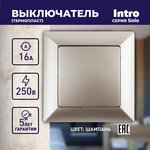 Выключатель Intro Solo 4-101-04 одноклавишный 10А-250В, IP20, СУ, шампань