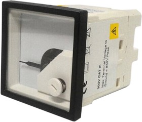 EQ44-I1112N1CAW0ST, Analogue Panel Ammeter 5A AC, 48mm x 48mm Moving Iron