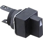 A165SA3A, Selector Switch Actuator (ON)-OFF-ON Knob Black IP65 A165 Selector Switches