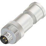 Circular Connector, 4 Contacts, Cable Mount, M12 Connector, Socket, Male, IP67
