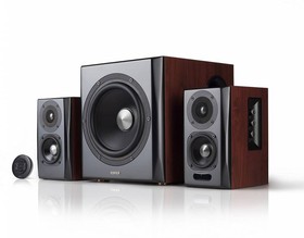 Фото 1/10 Колонки Bluetooth EDIFIER S350DB, 2.1, коричневый/ орех [s350db brown]