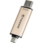 Флеш Диск Transcend 512Gb Jetflash 930С TS512GJF930C USB3.0 золотистый/черный