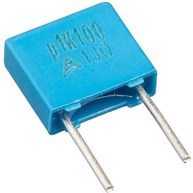 Фото 1/2 MKT film capacitor, 100 nF, ±10 %, 100 V (DC), PET, 5 mm, B32529C1104K000
