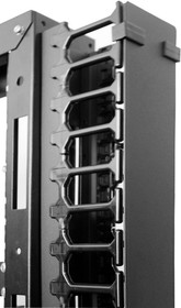 Фото 1/7 ЦМО Вертикальный кабельный органайзер с пластиковыми пальцами 42U для шкафов ШТК-СП ВКО-П-42/48-9005