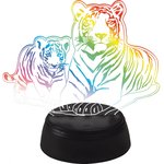 Декоративный светильник с эффектом 3D «Семья тигров», на батарейках ULI-M508 ...