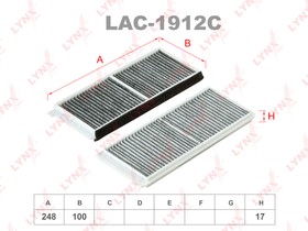 LAC-1912C, LAC-1912C Фильтр салонный (2шт.) LYNXauto