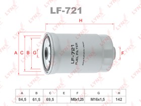 Фото 1/2 lf-721, Фильтр топливный HYUNDAI Accent(LC/MC) 1.5D 02 / Getz(TB) 1.5D 03 / H-1 2.5D 02-07 / Matrix(FC) 1.5D