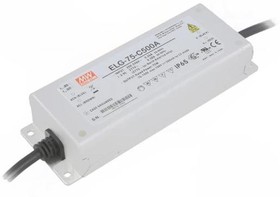 Фото 1/3 ELG-75-C500A, LED Driver, 150V Output, 75W Output, 500mA Output, Constant Current Dimmable