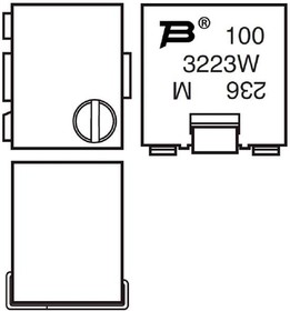 3223W-1-501E, Подстроечный потенциометр, 500 Ом, 11 виток(-ков), Устройство Поверхностного Монтажа