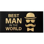 Конверт для денег "BEST MAN IN THE WORLD", Мужской стиль, 166х82 мм, фольга ...