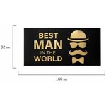 Конверт для денег "BEST MAN IN THE WORLD", Мужской стиль, 166х82 мм, фольга ...