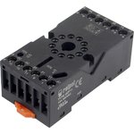 GZP11-BLACK, 11 Pin 300V ac DIN Rail Relay Socket, for use with R15 Relay