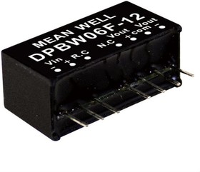 Фото 1/3 DPBW06F-05, Isolated DC/DC Converters - Through Hole 9-36Vin +/-5Vout +/-600mA SIP Reg Iso