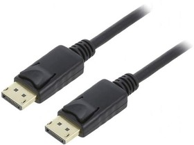 Фото 1/2 CD0100, Кабель; DisplayPort 1.2,HDCP; вилка DisplayPort,с обеих сторон