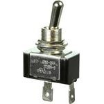 11TS95-6, Switch Toggle (ON) OFF SPST Round Lever Quick Conn 20A 277VAC 1118.55VA Panel Mount with Threads