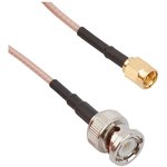 245101-01-06.00, RF Cable Assemblies BNC St Plug to SMA ST Plug RG316 6in