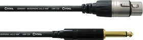 Фото 1/2 Cordial CCM 5 FP микрофонный кабель XLR female/джек моно 6.3мм, 5.0м, черный