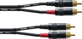 Фото 1/2 Cordial CFU 0.9 CC кабель сдвоенный RCA-RCA, 0.9м, черный