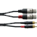 Cordial CFU 3 FC кабель сдвоенный RCA-XLR female, 3.0м, черный