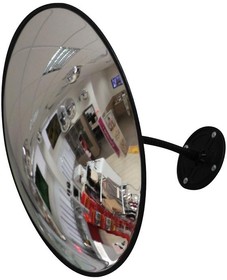 Фото 1/4 Зеркало круглое противокражное обзорное 430 мм с черным квитомвнутреннее