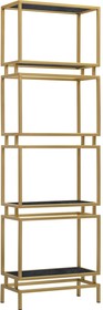 Стеллаж BRICK, золотой каркас, полки керамика Antracite, 1960x600x300 GW-BRICK-G-KA