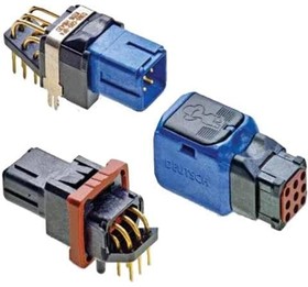D369-G66-NP4, Rectangular MIL Spec Connectors 369 Inline PCB RCPT 6-Way, N-Key, Pin