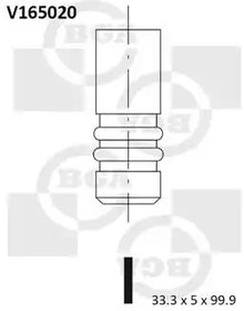 Фото 1/2 V165020, КЛАПАН 33.3x5x99.9 IN FIAT GRANDE PUNTO/LAN MUSO 1.2 (199A4.000/350A1.000) 06-