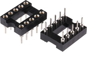 Фото 1/2 AR 10 HZL-TT, 2.54mm Pitch Vertical 10 Way, Through Hole Turned Pin Open Frame IC Dip Socket, 3A