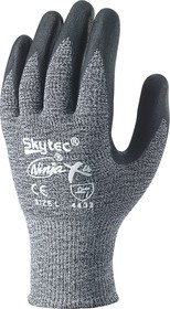 SKY032, Black Glass Fibre, Nylon Cut Resistant Work Gloves, Size 8, Medium, Nitrile Coating