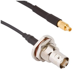 095-850-206-048, RF Cable Assemblies BNC Blkhd Jck - MMCX Plug 48 inch RG-174