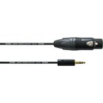 Cordial CPM 1.5 FW-BAL микрофонный кабель XLR female/мини-джек стерео 3.5мм, разъемы Neutrik, 1.5 м, черный