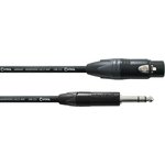 Cordial CPM 2.5 FV инструментальнй кабель XLR female/джек стерео 6.3мм male, разъемы Neutrik, 2.5м, черный