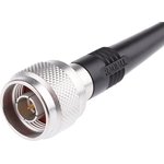 R284C0351027, Male BNC to Male N Type Coaxial Cable, 1m, RG58 Coaxial, Terminated