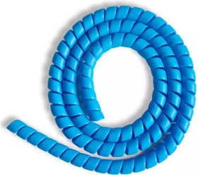 Фото 1/5 спиральная пластиковая защита SG-26-F14, полипропилен, размер 26, плоская поверхность, цвет голубой, длина 1 м PR0400500