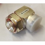 J01123B0004, РЧ переходник/ From Telegartner, a 50 7/16 DIN right angled male to female adapter. This RF adapter has a brass body with a c