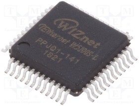 W5100S-L, Контроллер Ethernet, 8bit BUS,SPI, LQFP48, -40-85°C, 3,3ВDC