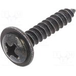 59206, Винт, 100шт, 17мм, сталь, черный, Резьба: 3,9