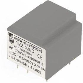 Фото 1/2 TEZ0.5/D230/10.5V, Трансформатор: залитый, 0,5ВА, 230ВAC, 10,5В, 47,6мА, PCB, IP00