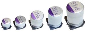 25SVPK120M, Polymer Aluminium Electrolytic Capacitor, 120 мкФ, 25 В, Radial Can - SMD, OS-CON SVPK Series