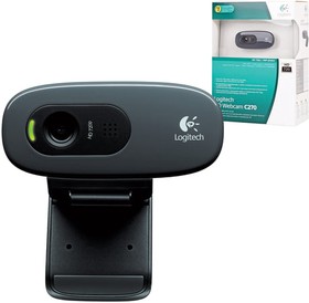 Фото 1/2 Веб-камера LOGITECH C270, 1/3 Мпикс., микрофон, USB 2.0, черная, регулируемый крепеж