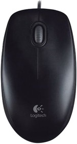 Мышь проводная LOGITECH B100, USB, 2 кнопки + 1 колесо-кнопка ...