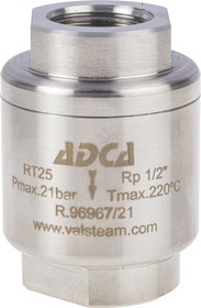 Фото 1/4 Stainless Steel Single Non Return Valve, BSP 1/2in, 25 bar