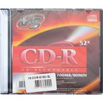 Диск CD-R VS, 700 Mb, 52x, Slim Case (1 штука), VSCDRSL01