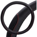 AWSLI20M, оплетка на руль! искусст. кожа, с тиснением ромб , черная, красн ...