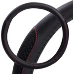 aws-li-20m, Оплетка на руль искусст. кожа с тиснением ромб черная красн ...