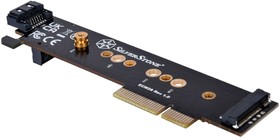 Фото 1/10 Контроллер Silverstone G56ECM280000010 1 x NVMe & 1 x SATA M.2 SSD to PCIe x4 1U Adapter Card
