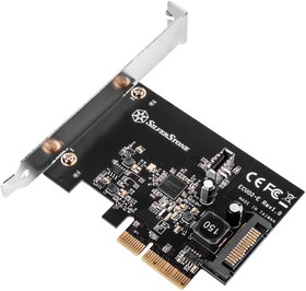 Фото 1/10 Контроллер Silverstone G56ECU02E000010 PCI Express card with USB 3.2 Gen 2 internal 20 pin Key-A connector